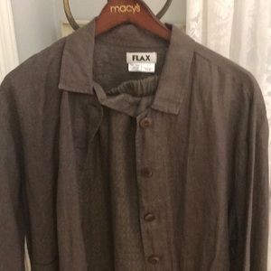 Flax linen two piece top and skirt. Large